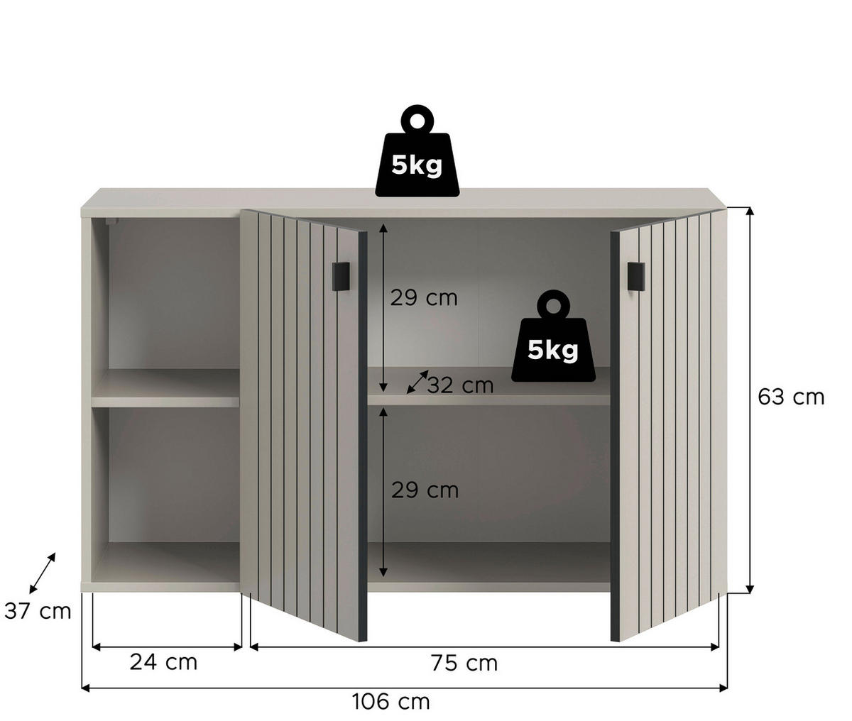 Schuhschrank STATION Cashmere B/H/T: ca. 106x63x37 cm STATION - Cashmere (106,00/63,00/37,00cm) - xonox.home