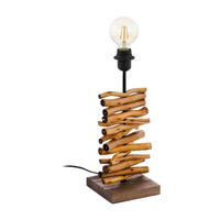 Eglo Tischlampe braun schwarz Metall Holz B/H/L: ca. 15x40x15 cm E27 1 Brennstellen Seahouse - braun/schwarz (15,00/15,00/40,00cm) - Eglo
