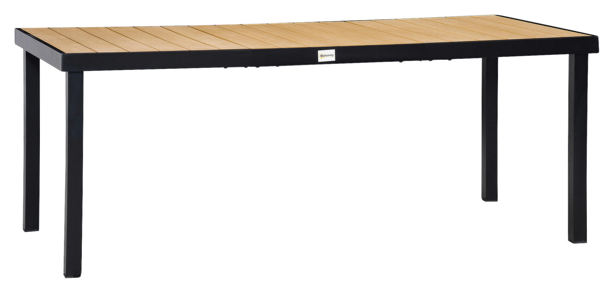 Outsunny Gartentisch natur Kunststoff B/H/L: ca. 90x74x190 cm Gartentisch - natur (190,00/90,00/74,00cm) - Outsunny