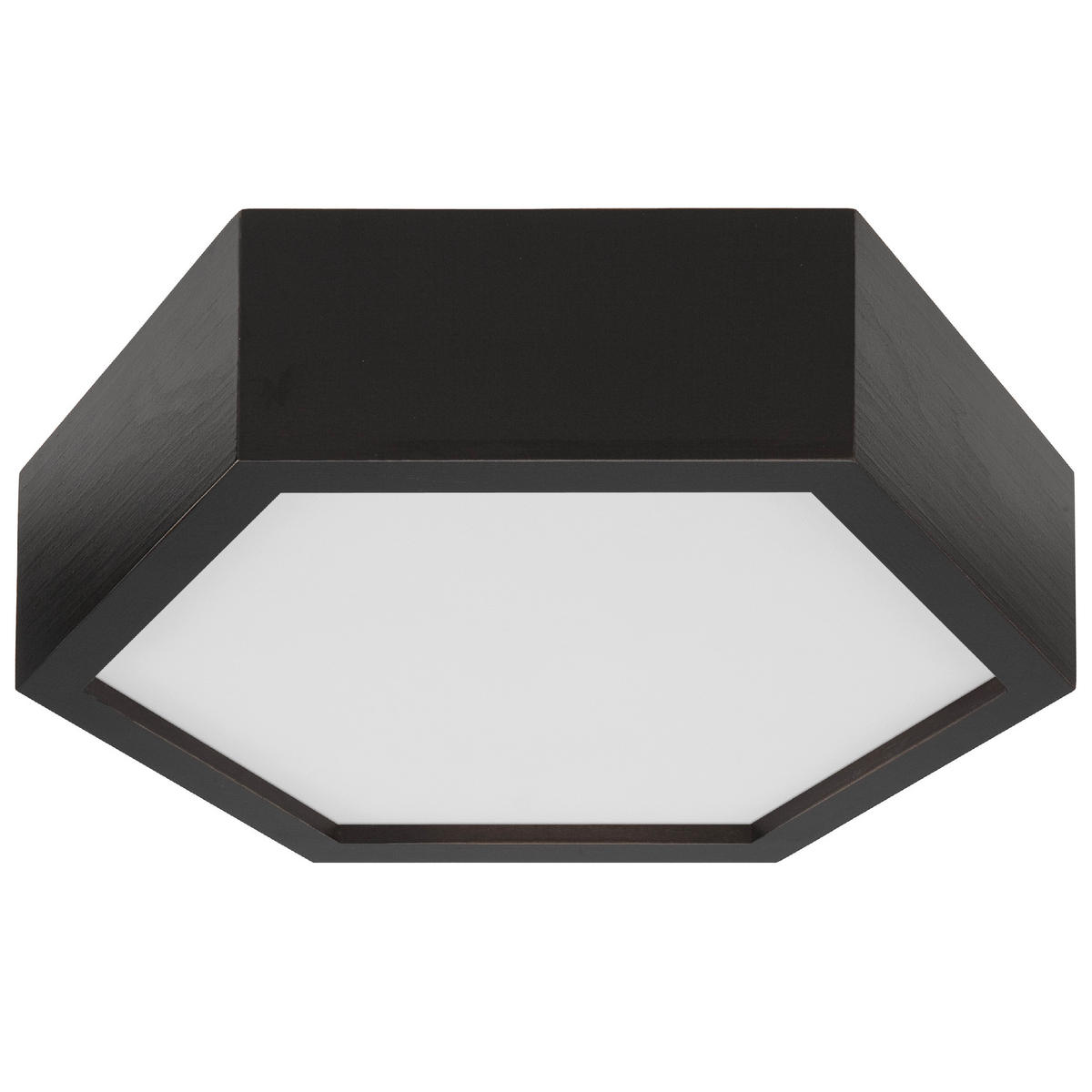 Lamkur Deckenleuchte dunkelbraun Glas Holz B/H/L: ca. 33x12x33 cm 1 Brennstellen Hex - dunkelbraun (33,00/33,00/12,00cm) - Lamkur