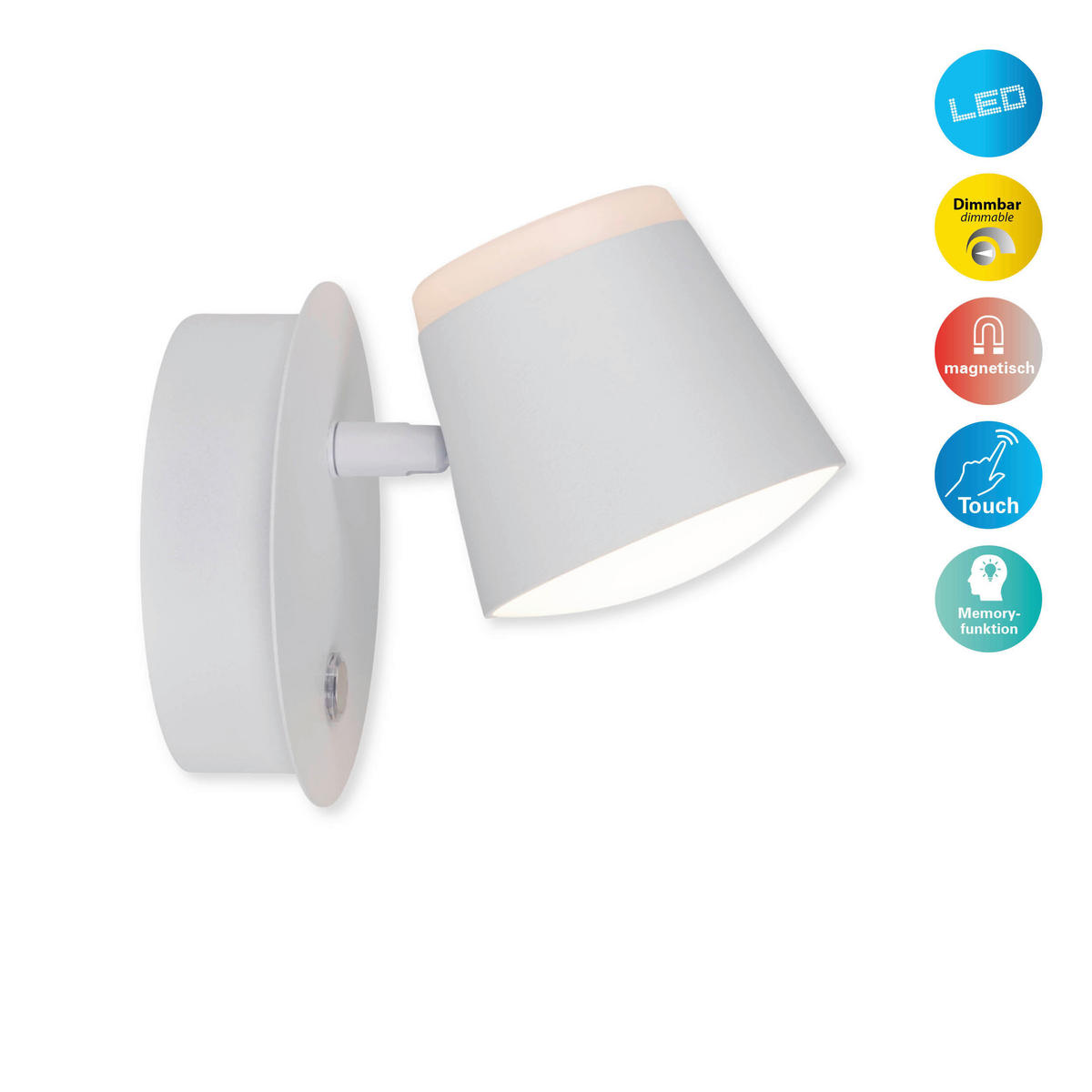 Näve Leuchten LED-Wandleuchte weiß Metall Kunststoff B/H/T: ca. 12x12x14,5 cm TONDO - weiß (12,00/12,00/14,50cm) - Näve Leuchten