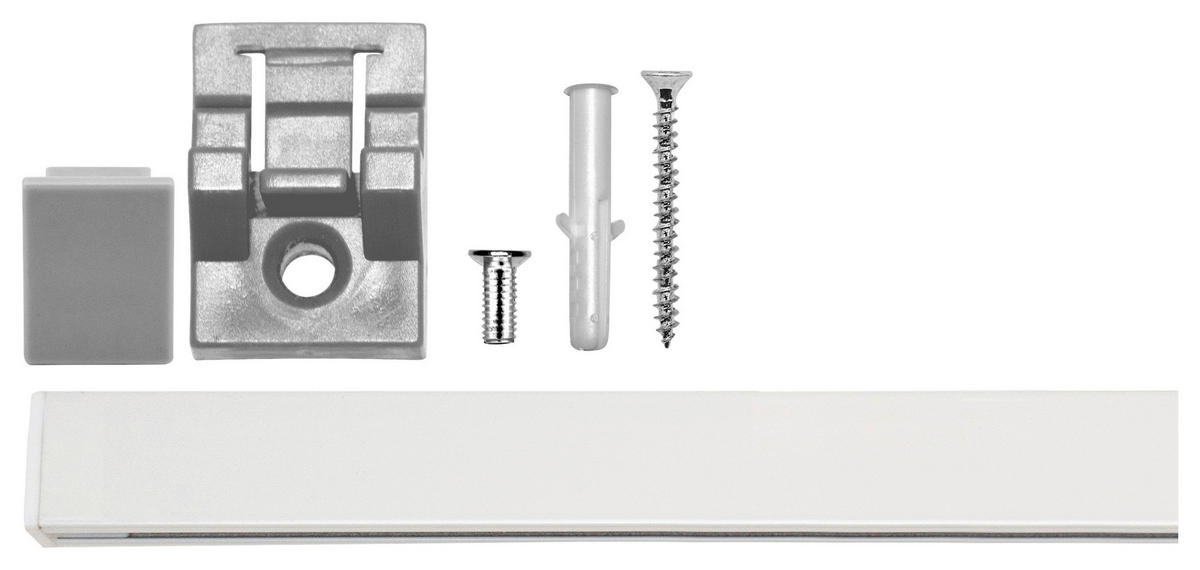Gardinenschiene smart weiß Metall L: ca. 240 cm 1.0 Läufe smart - weiß (240,00cm) - ondeco