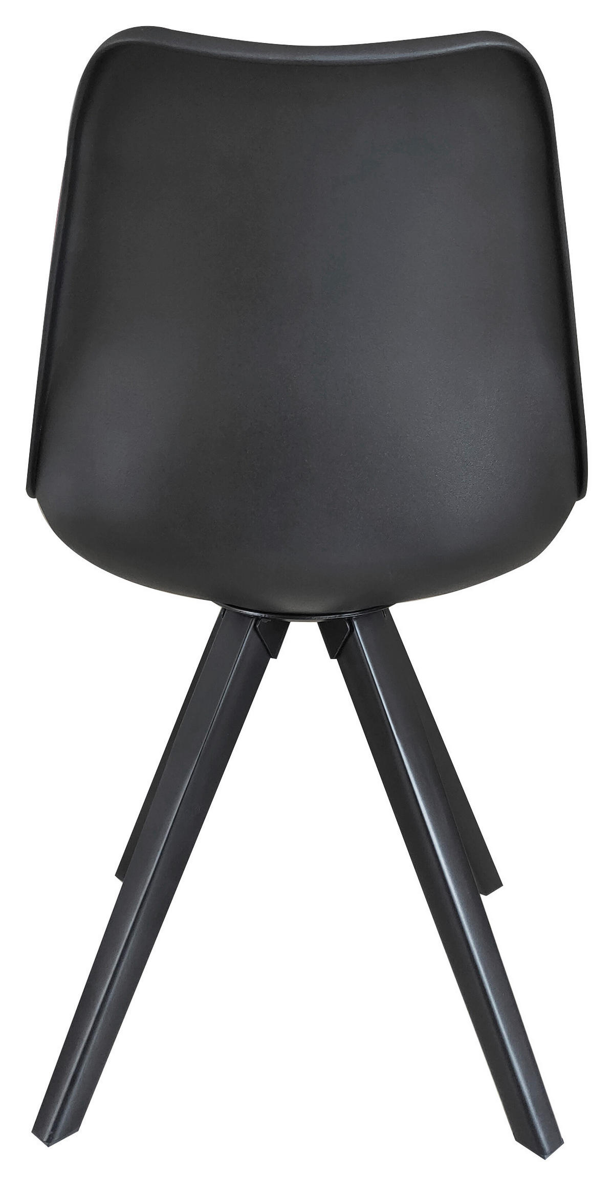 Stuhl KIRA  2er-Set schwarz schwarz schwarz Kunststoff Kunstleder Metall B/H/T: ca. 48x86x55,5 cm KIRA  2er-Set - schwarz (48,00/86,00/55,50cm) - byLIVING