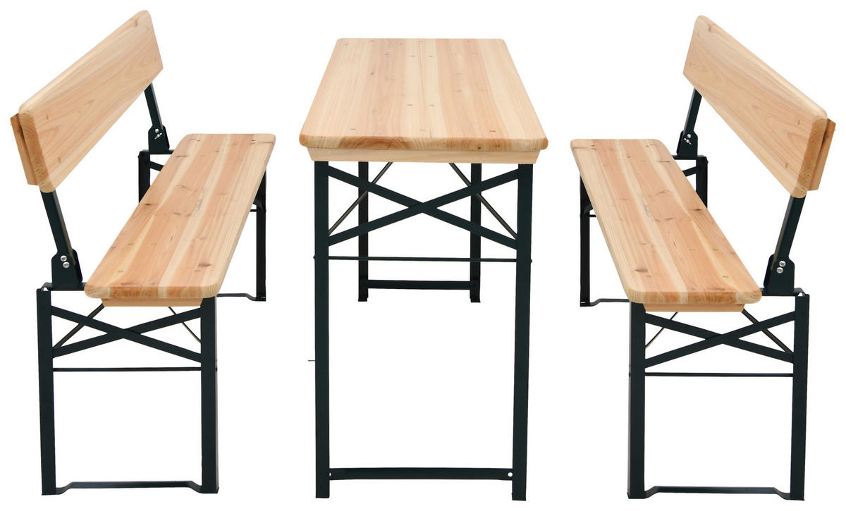 POCOline Gartensitzgruppe natur Holz Bierzeltgarnitur_3tlg. - natur - POCOline