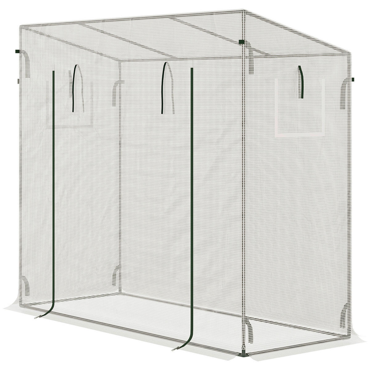 Outsunny Gewächshaus mit Rolltür B/H/L: ca. 76x168x200 cm Gewächshaus_mit_Rolltür - weiß (200,00/76,00/168,00cm) - Outsunny