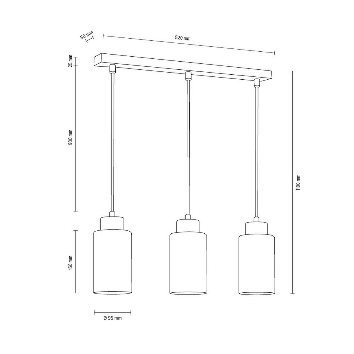 SPOT Light Pendelleuchte SP-1720376  Bosco transparent walnuss weiß Buche Glas B/H/L: ca. 10x15x52 cm E27 3 Brennstellen Bosco - weiß/walnuss (52,00/10,00/15,00cm) - SPOT Light