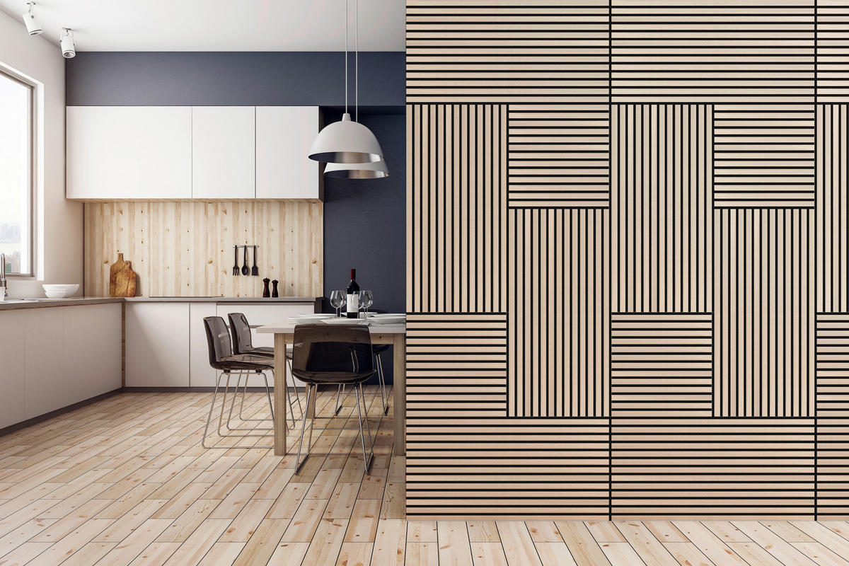 Wand-und Akustikpaneel Eiche L/B/H: ca. 104x52x1 cm pro Stück Akustikpaneel 52x104 Classic Oak - Eiche (104,00/52,00/1,00cm)