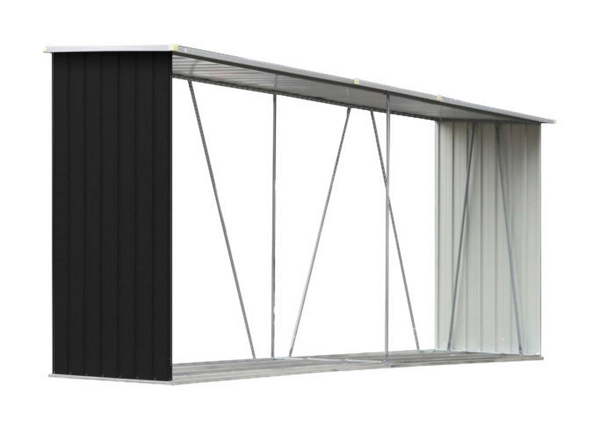 VidaXL Brennholzlager anthrazit B/H: ca. 330x152 cm Brennholzlager - anthrazit (330,00/152,00cm) - VidaXL