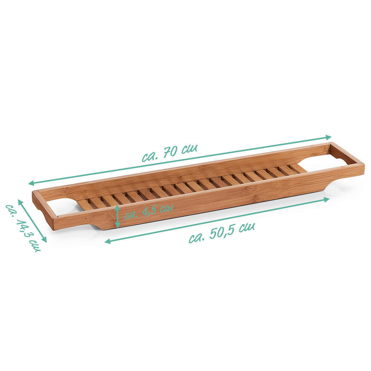 Zeller Badewannenablage braun B/H/L: ca. 14,3x4,5x70 cm Badewannenablage - braun (70,00/14,30/4,50cm) - Zeller