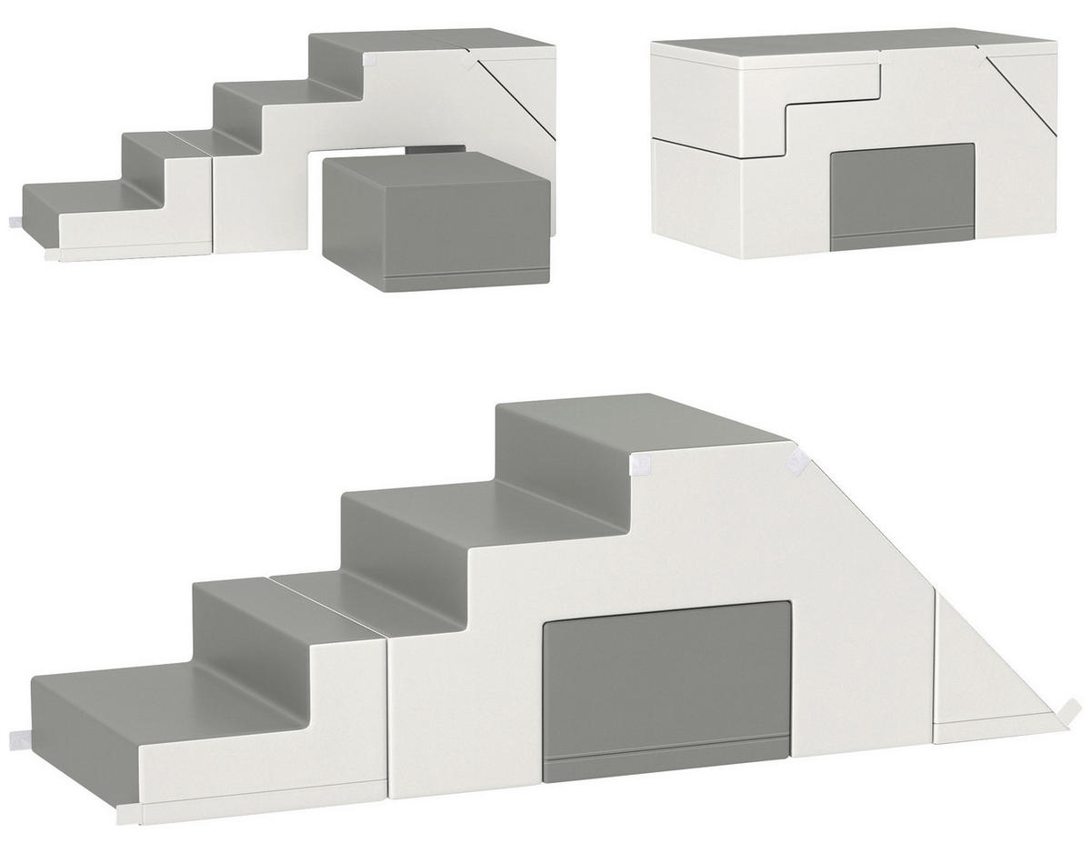 HOMCOM Kinder-Softplay-Set B/H/L: ca. 49x47x147 cm Kinder-Softplay-Set - grau (147,00/49,00/47,00cm) - HOMCOM