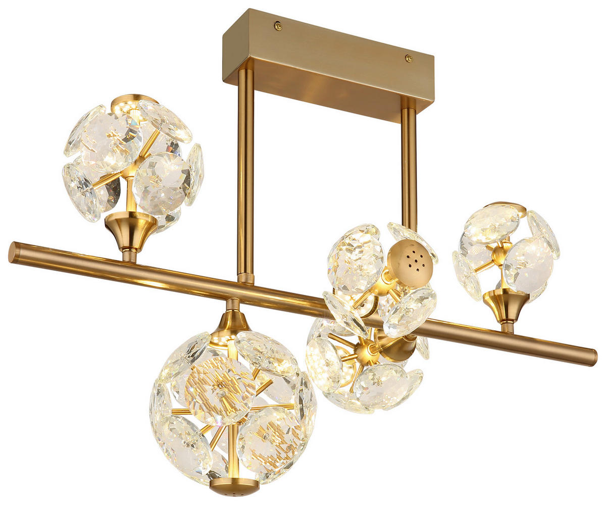 GLOBO Deckenleuchte klar gold Metall B/H/T/L: ca. 31x45x61x61 cm 1 Brennstellen VIRINA - klar/gold (61,00/31,00/45,00cm) - GLOBO
