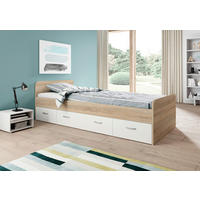 Jugendbett Eiche Sonoma Nachbildung Boro_Jugendbett - Eiche/weiß