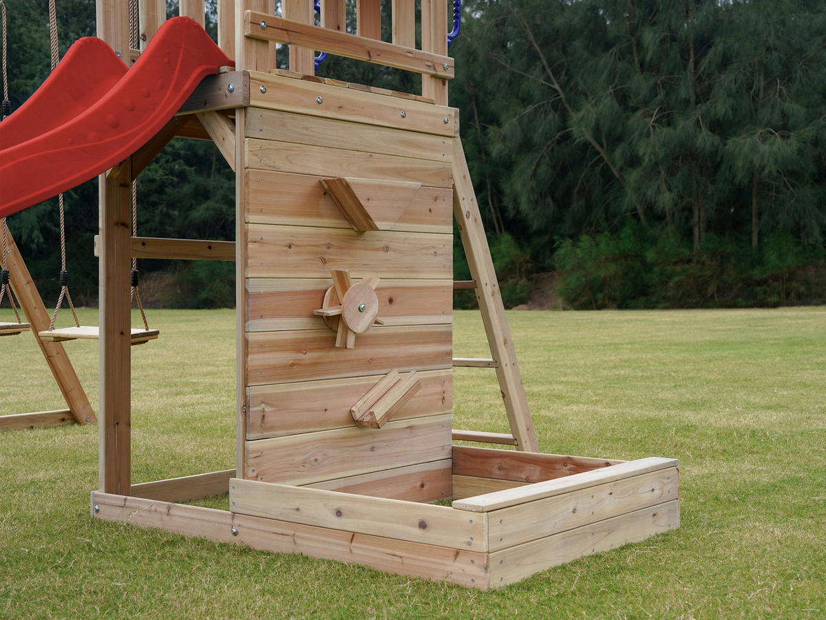 AXI Spielturm Malik rot B/H/L: ca. 345x270x336 cm Malik - braun/rot (336,00/345,00/270,00cm) - AXI