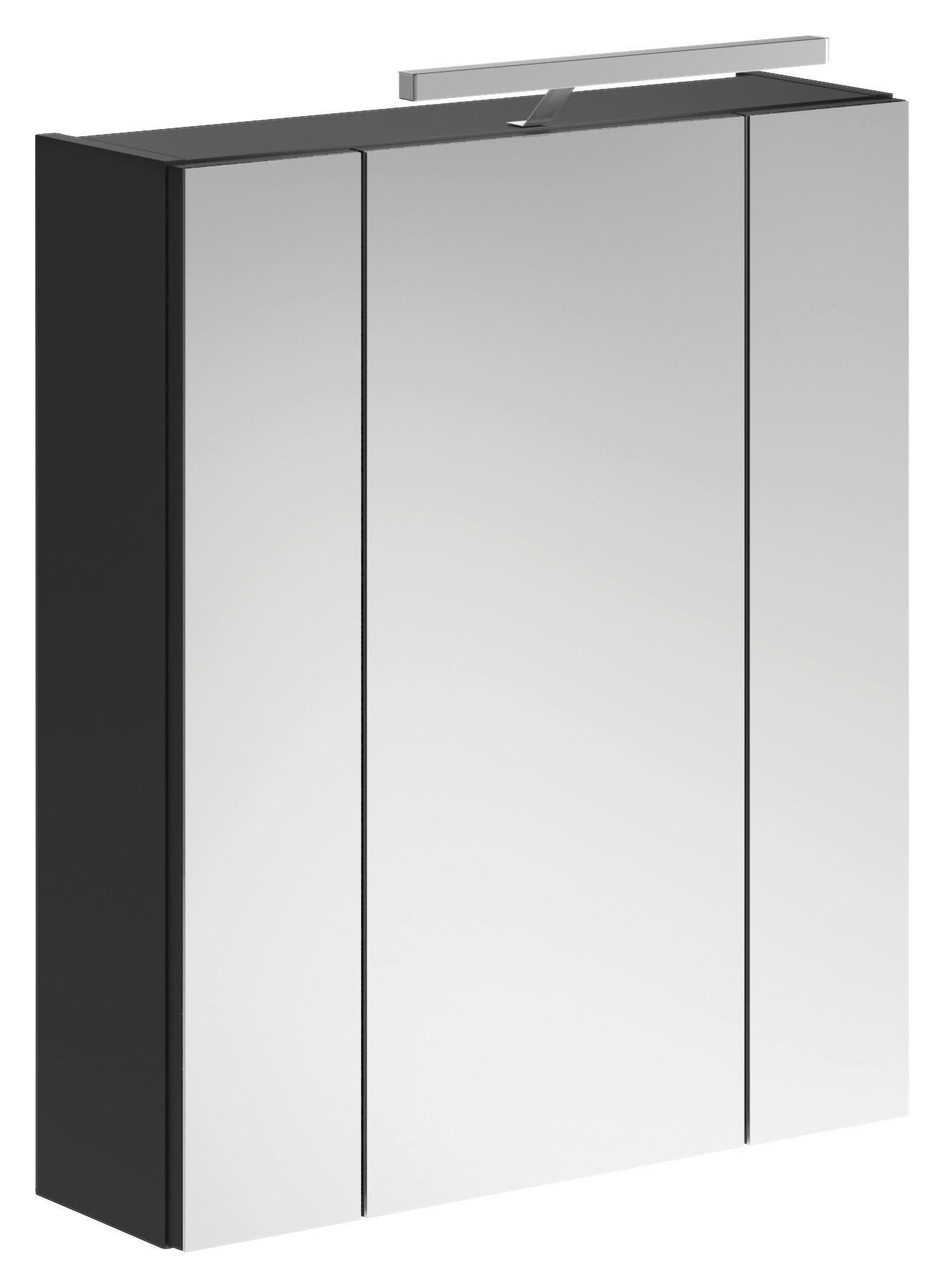 Spiegelschrank LINUS schwarz Spiegel Spanplatte B/H/T: ca. 60x70x10 cm LINUS - schwarz (60,00/70,00/10,00cm) - xonox.home