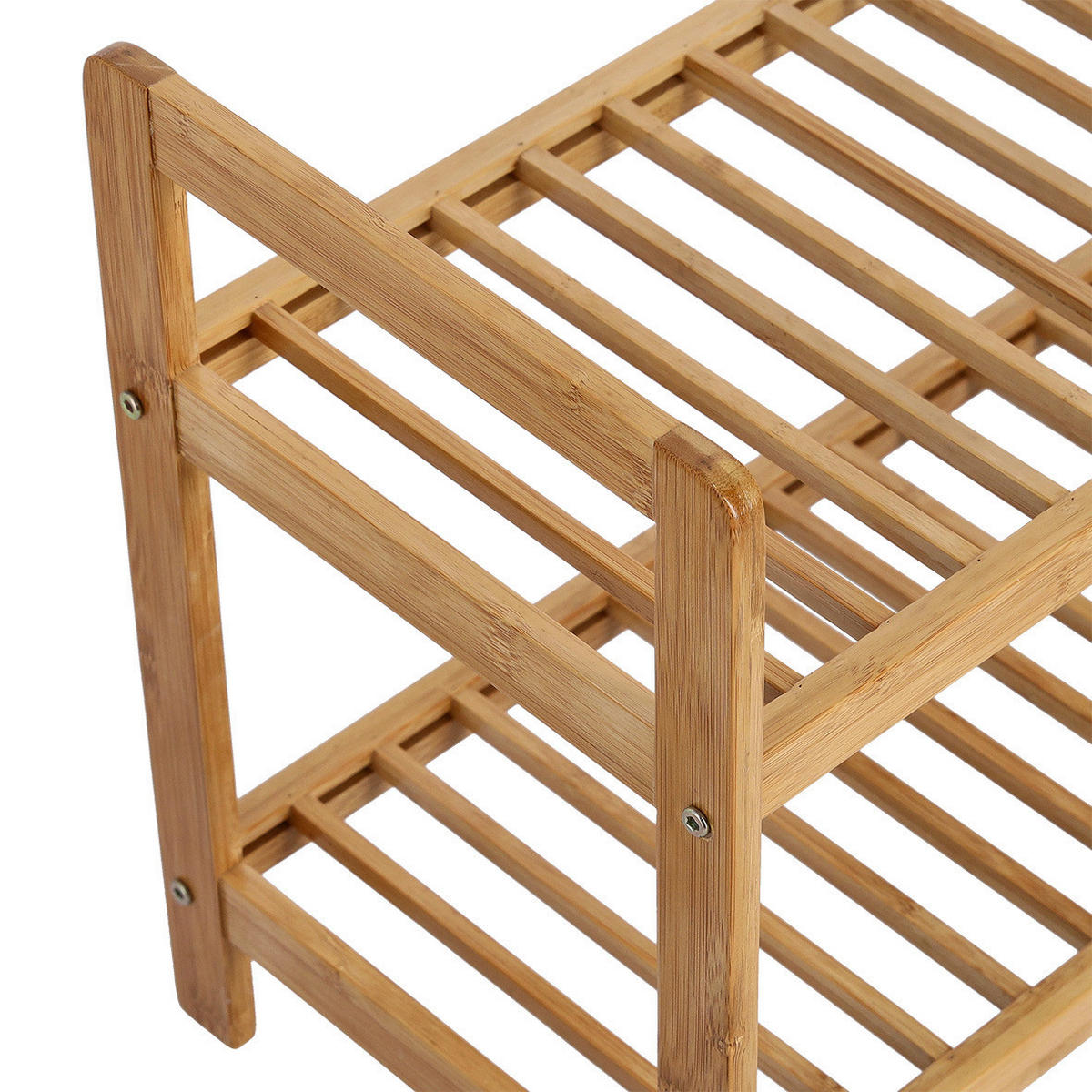 Zeller Schuhregal natur Bambus B/H/T: ca. 70x40x26 cm Schuhregal_mit_2_Ablagen - natur (70,00/40,00/26,00cm) - Zeller