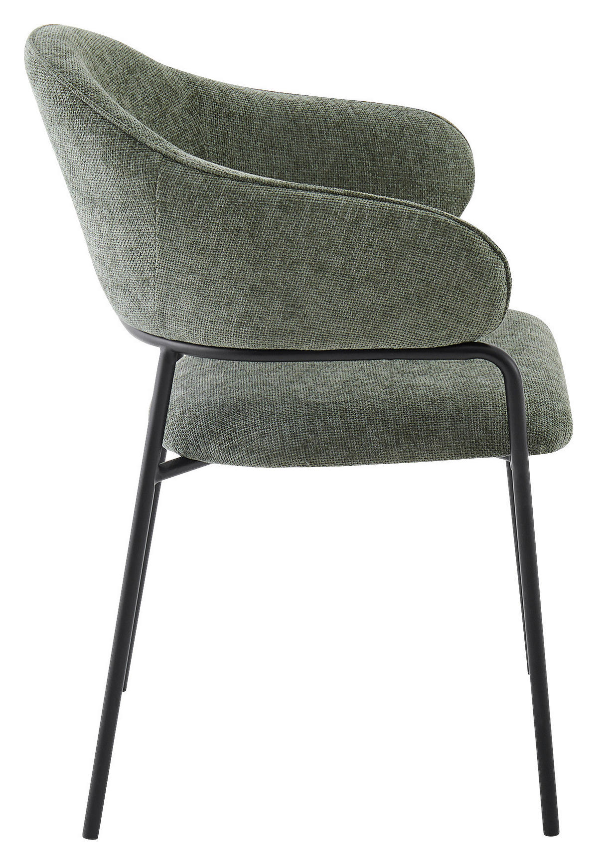 Stuhl CURVE schwarz grün Metall Stoff B/H/T: ca. 60x86x58 cm CURVE - schwarz/grün (60,00/86,00/58,00cm) - byLIVING