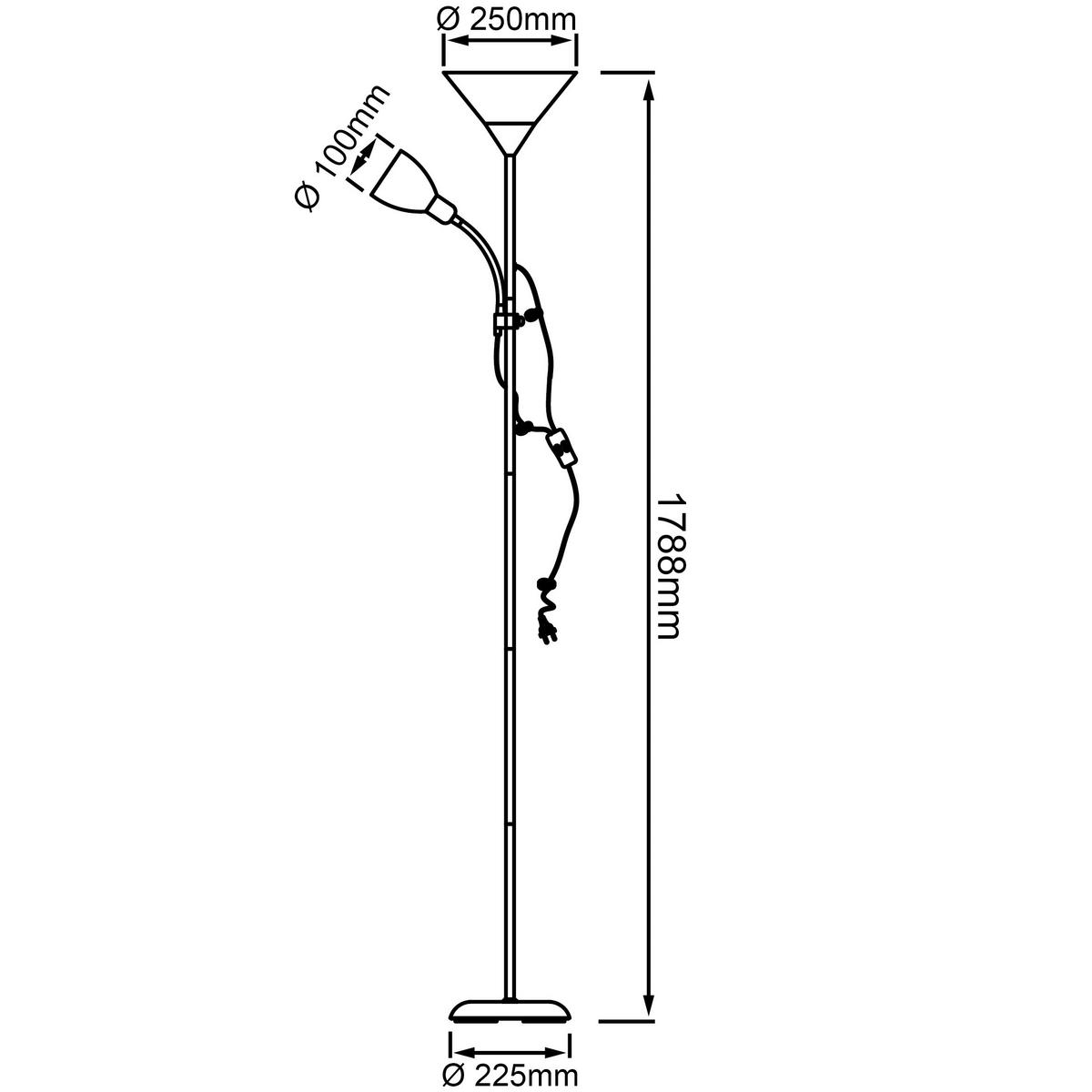 2 Brennstellen ▷ H/T/D: cm 180x41x25 weiß Spari POCO Brilliant G98811/05 Metall silber Stehleuchte online ca. Kunststoff bei kaufen