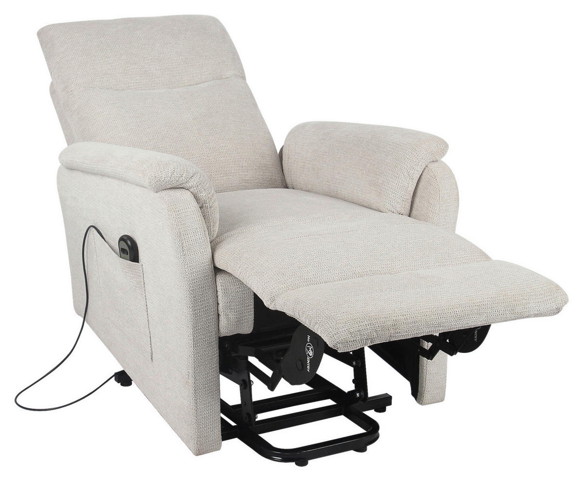TV-Sessel Rubi beige Webstoff B/H/T: ca. 75x136x87 cm Rubi - beige/schwarz (75,00/136,00/87,00cm)