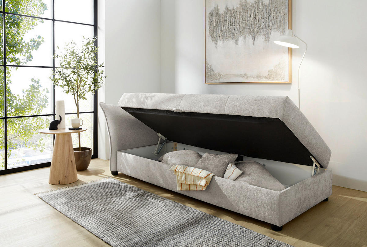 Polsterliege  hellgrau B/H/T: ca. 233x90x109 cm Finca_Polsterliege 433/29-433/29 - hellgrau (233,00/90,00/109,00cm)