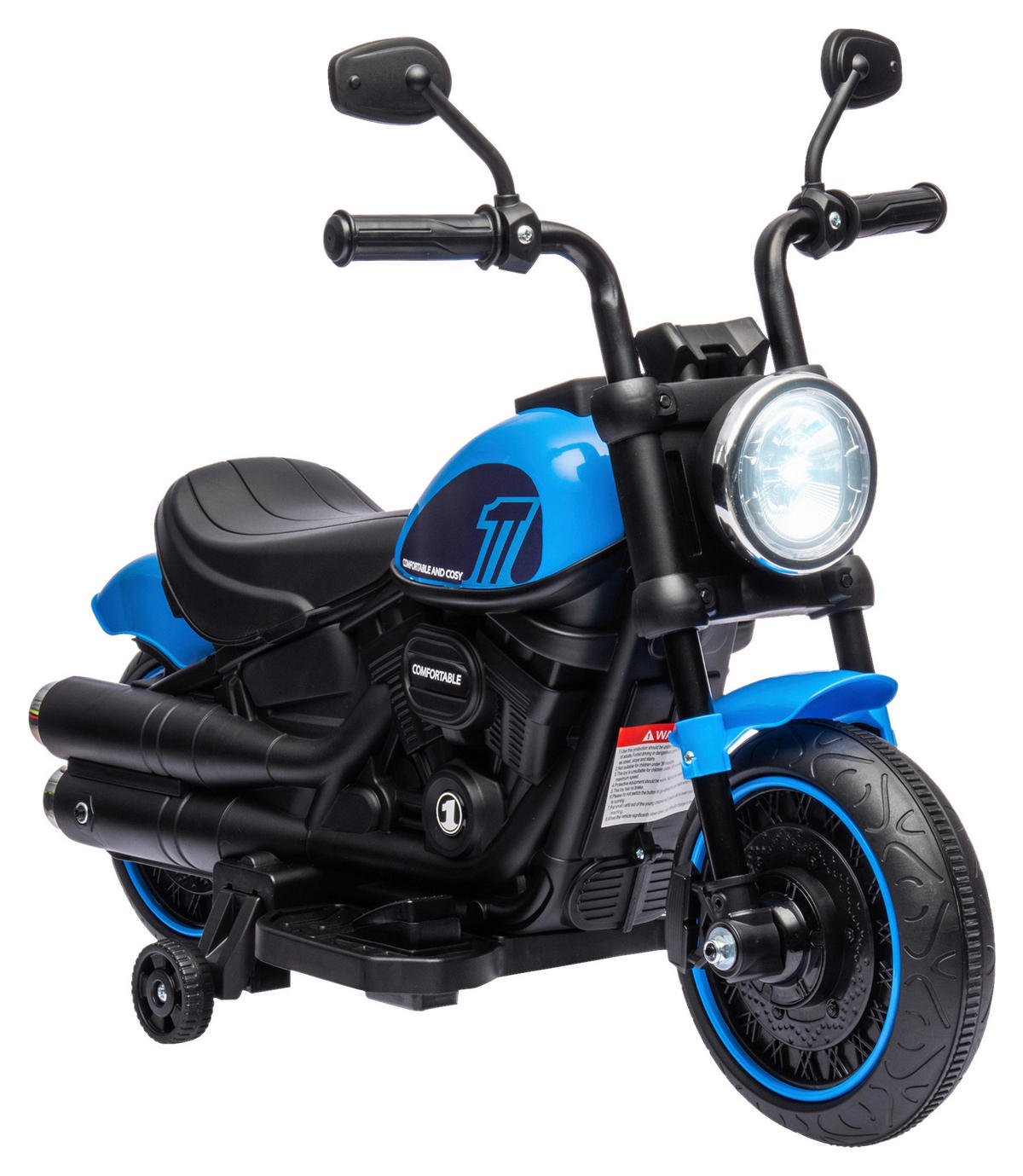 HOMCOM Kinder-Elektromotorrad schwarz B/H/L: ca. 42x57x76 cm Kinder-Elektromotorrad - blau/schwarz (76,00/42,00/57,00cm) - HOMCOM