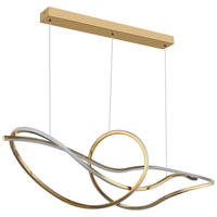 GLOBO Pendelleuchte Craft Gold Opal Edelstahl Metall B/H: ca. 110x120 cm 1.0 Brennstellen Iduna - Craft Gold/Opal (110,00/120,00cm) - GLOBO