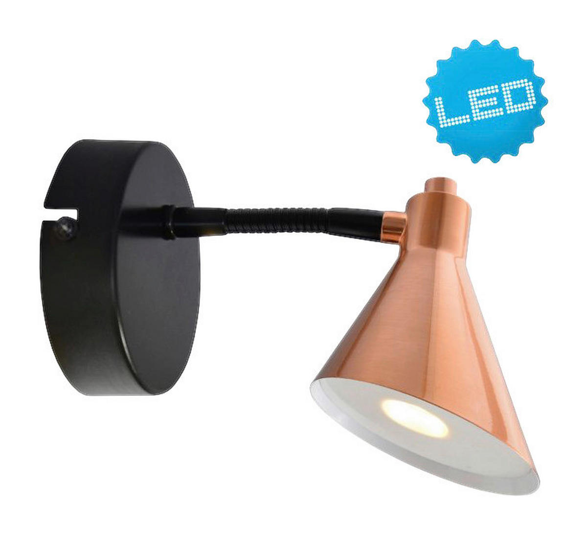 Näve Leuchten LED Wandleuchte NV1212647 Kupfer Metall B/H/T: ca. 23x14x14 cm 1 Brennstellen Copper - Kupfer (23,00/14,00/14,00cm) - Näve Leuchten