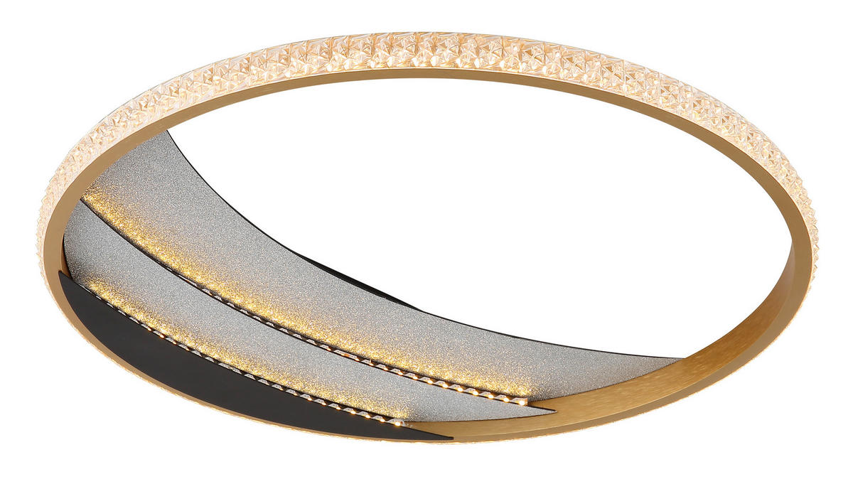 GLOBO Deckenleuchte schwarz gold klar Metall Aluminium Kunststoff H/D: ca. 6x41 cm 1 Brennstellen Constance - gold/klar (41,00/6,00cm) - GLOBO