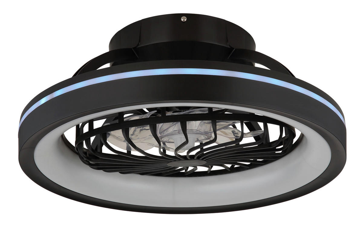 GLOBO LED-Deckenventilator DEANNE 3665 Opal schwarz H/D: ca. 20x48 cm max. 40 W DEANNE - schwarz/Opal (48,00/20,00cm) - GLOBO