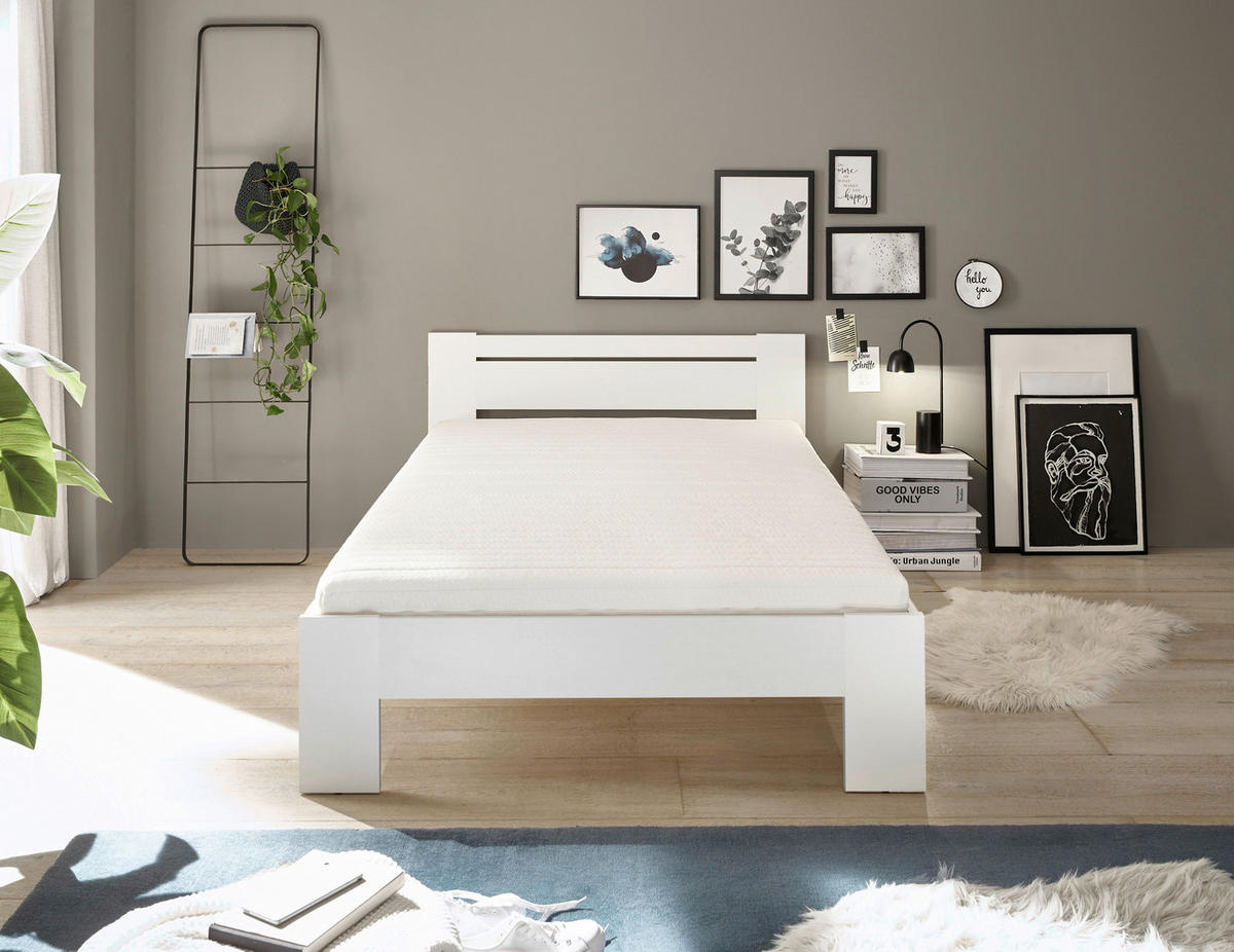 Futonbett Cannes weiß Liegefläche B/L: ca. 120x200 cm Cannes - weiß (125,00/71,00/204,00cm)