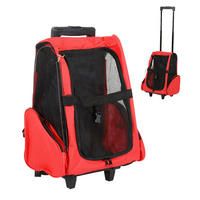 PawHut Hunde-Zubehör schwarz Polyester B/H/L: ca. 25x42x55 cm Tragetasche - rot/schwarz (55,00/25,00/42,00cm) - PawHut