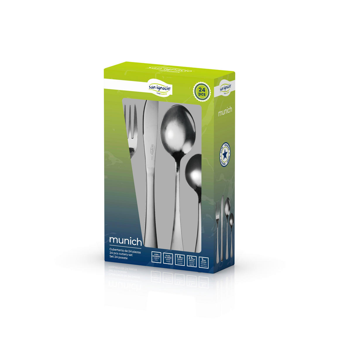 SAN IGNACIO Besteckset MUNICH silber Edelstahl 24 tlg. MUNICH - silber (17,10/6,70/27,10cm) - SAN IGNACIO