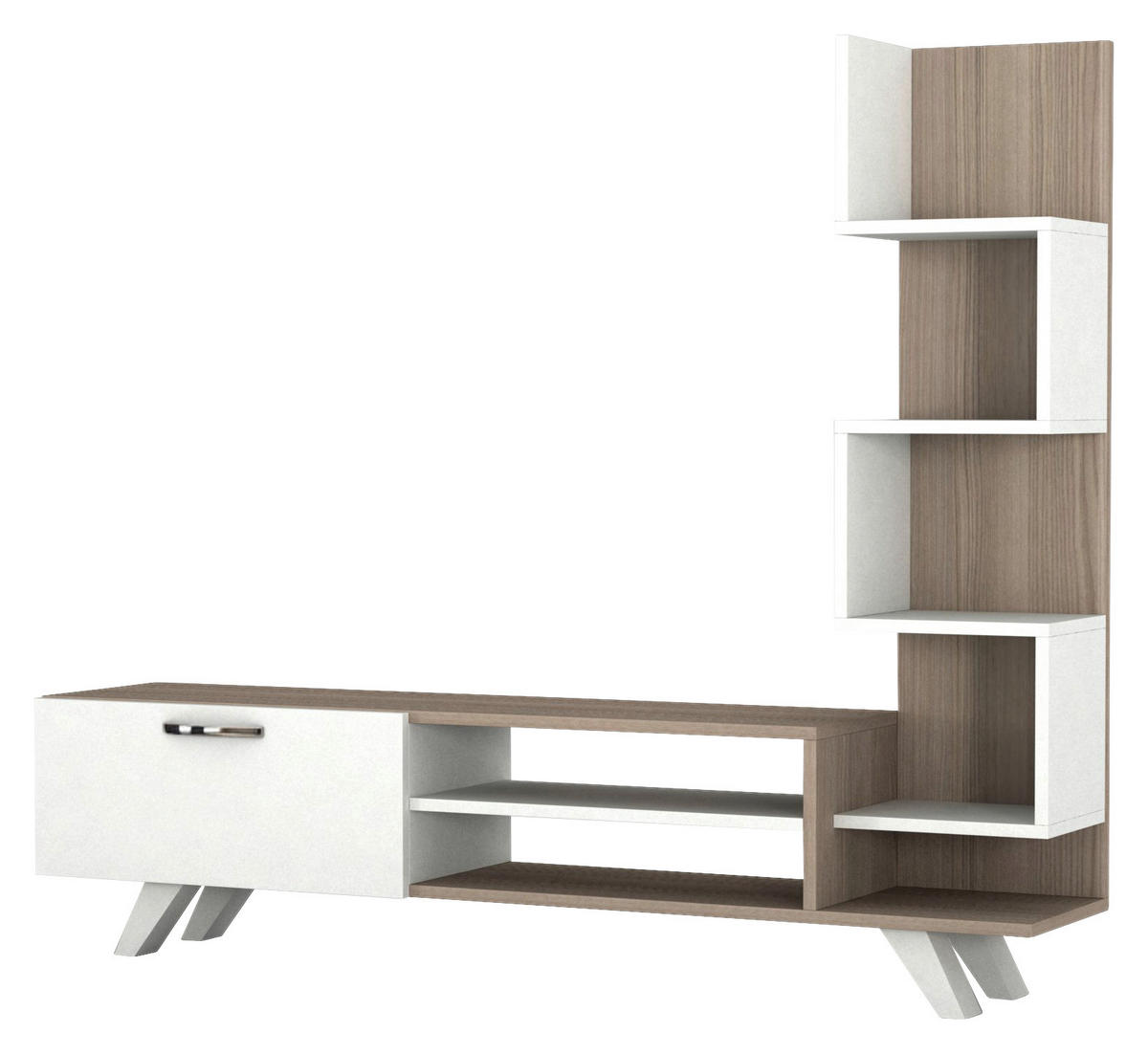 Wohnwand Ceren weiß Cordoba B/H/T: ca. 148x121x29 cm Ceren - Cordoba/weiß (148,00/121,00/29,00cm) - moebel17