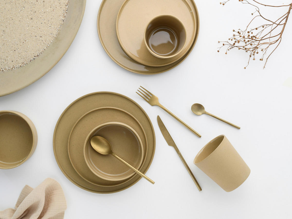 CreaTable Kombiservice Futuro sand Steinzeug 16 tlg. Futuro - sand - CreaTable