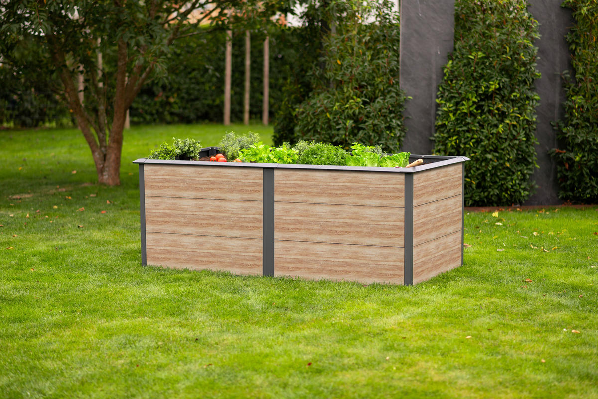 Westmann Hochbeet Primus-Multi XL anthrazit Metall B/H/T: ca. 200x77x100 cm Primus-Multi XL - natur/anthrazit (200,00/77,00/100,00cm) - Westmann