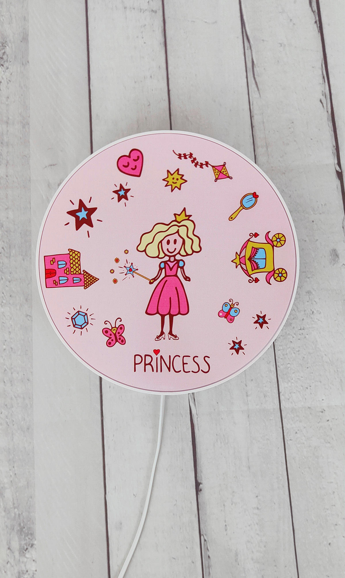 Niermann Kinderwandleuchte Princess 40680 rosa Kunststoff D: ca. 25 cm E14 1 Brennstellen Wandleuchte_Prinzessin - rosa (25,00cm) - Niermann
