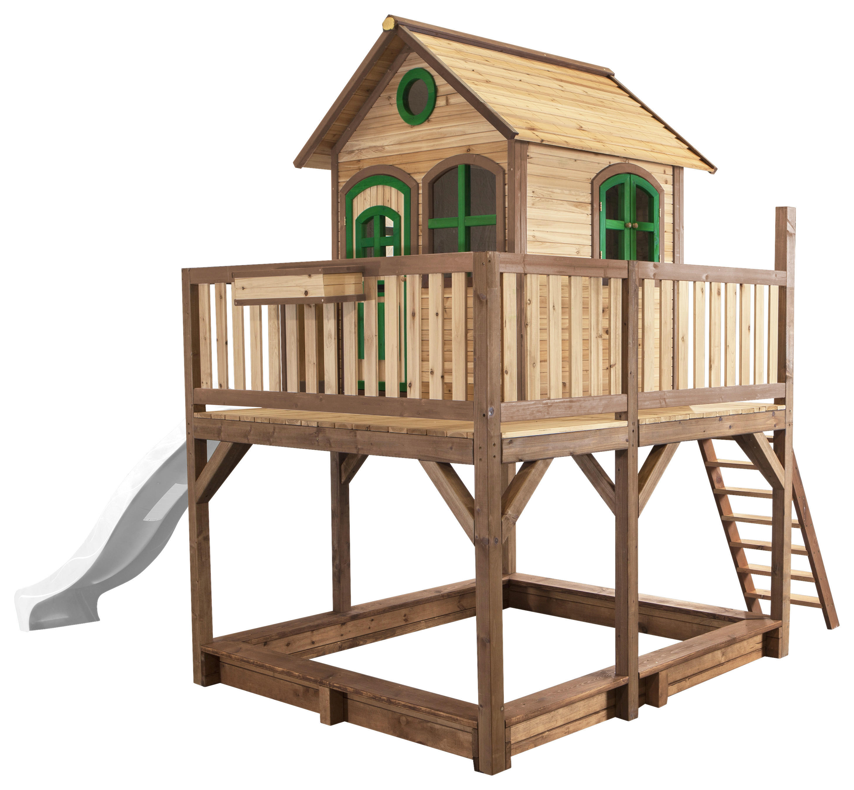 AXI Spielhaus Liam braun B/H/L: ca. 377x291x255 cm Liam - braun/weiß (255,00/377,00/291,00cm) - AXI