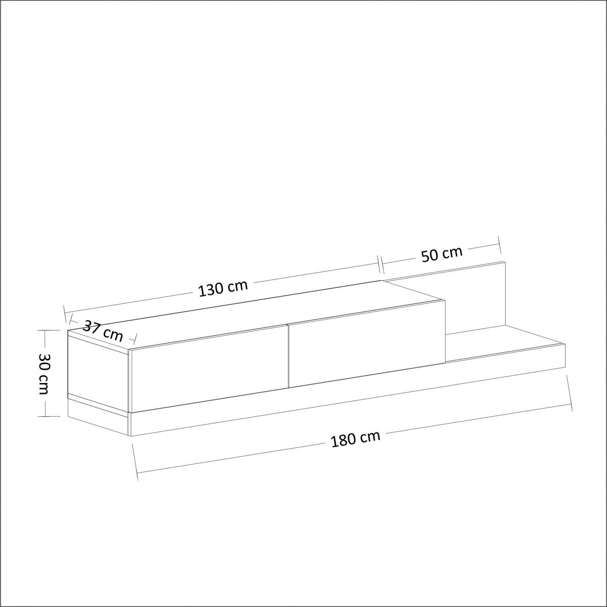 TV-Lowboard Majör anthrazit beige Marmor Optik B/H/T: ca. 180x30x37 cm Majör - beige/anthrazit (180,00/30,00/37,00cm) - moebel17