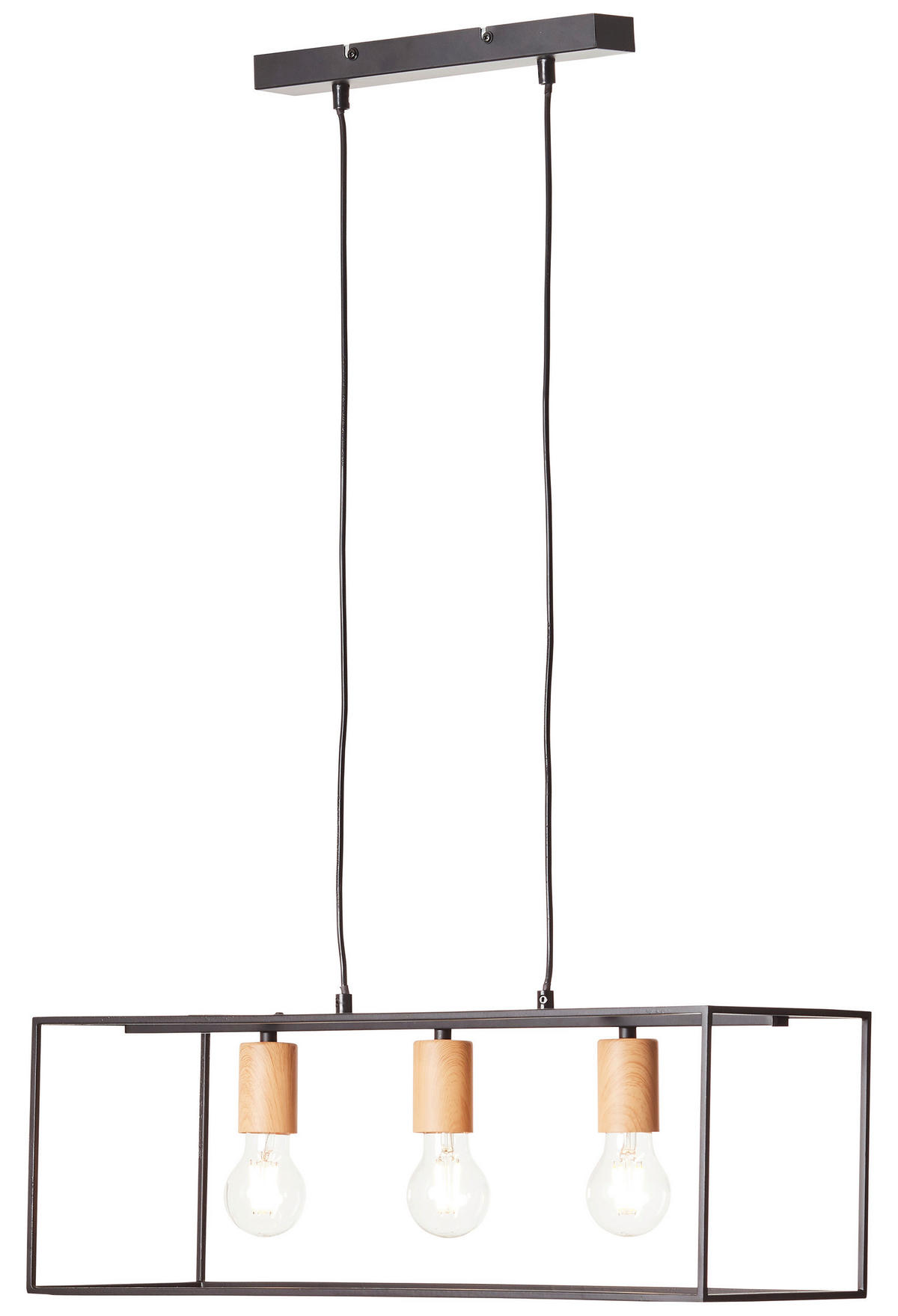 Brilliant Pendelleuchte 92747/76 schwarz Metall B/H/T: ca. 60x110x20 cm E27 3 Brennstellen Pendelleuchte Arica 92747/76 - schwarz (60,00/110,00/20,00cm) - Brilliant