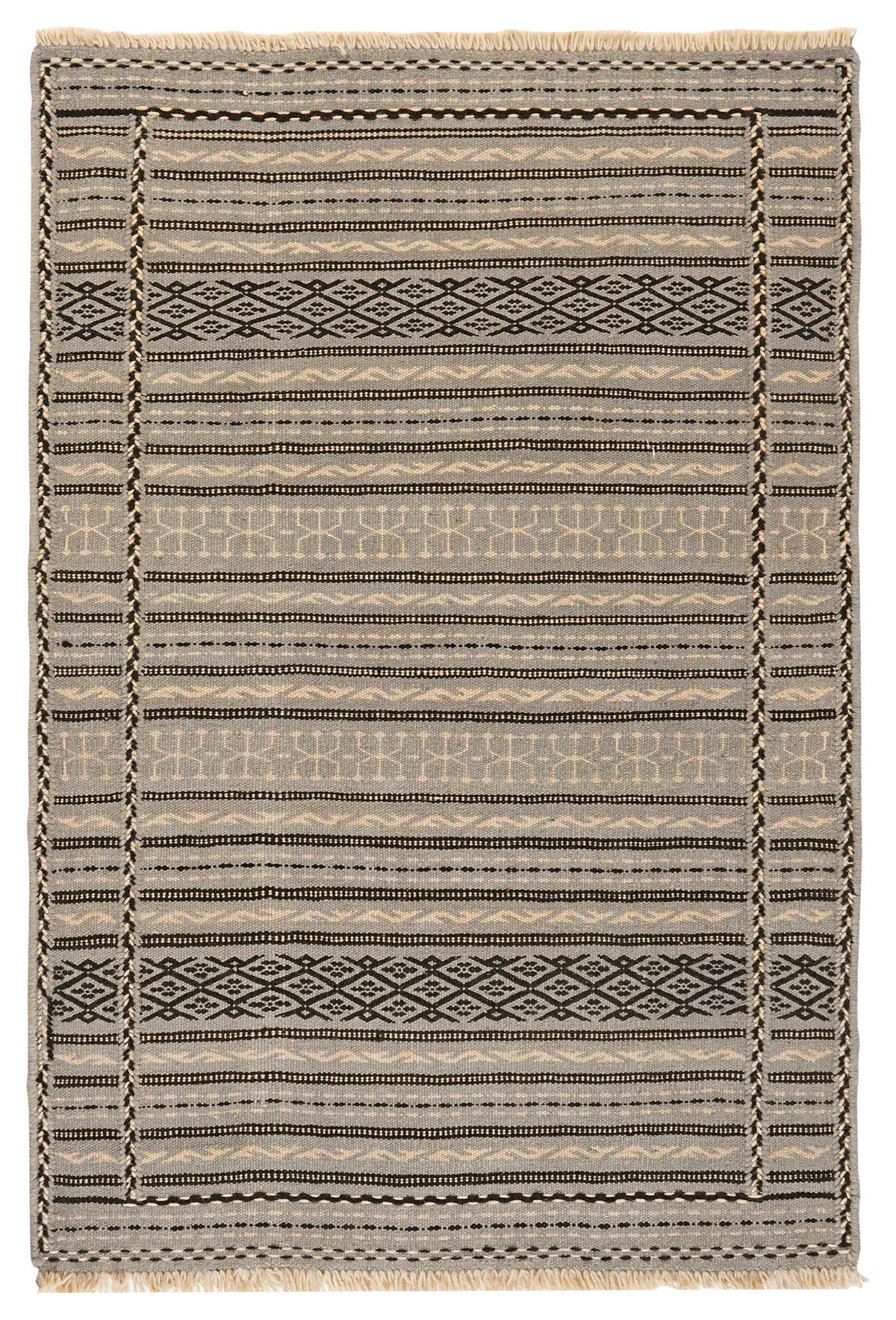 PersaTepp Teppich Kelim Kordi beige B/L: ca. 83x121 cm Kelim Kordi - beige/schwarz (83,00/121,00cm) - PersaTepp