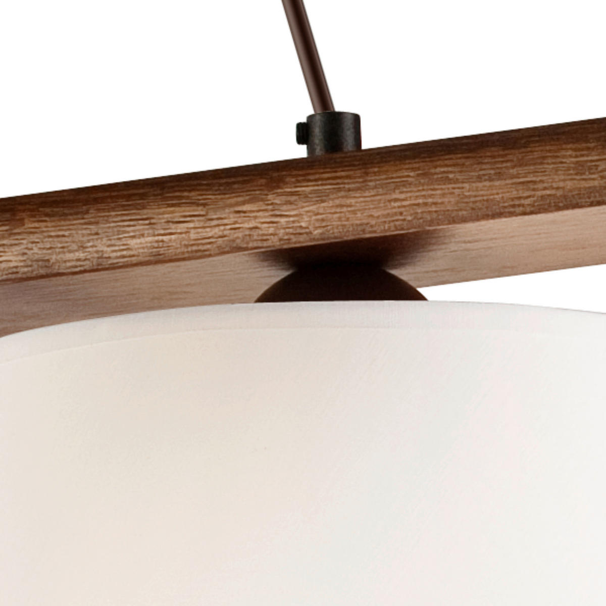 Lamkur Pendelleuchte AIDA 35185 Eiche Stoff Holz Stahl H/L: ca. 89x90 cm E27 3 Brennstellen Aida - Eiche (90,00cm) - Lamkur