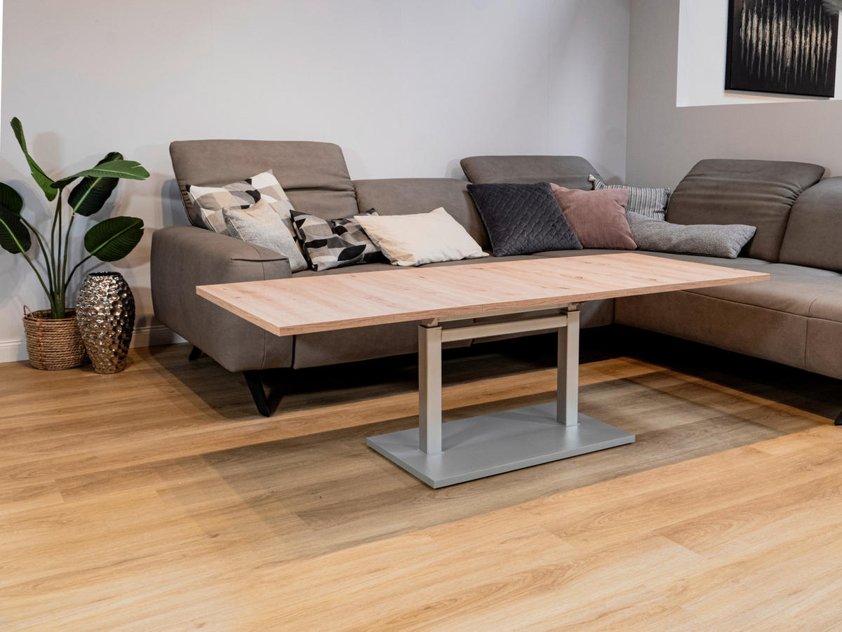Couchtisch Eiche Nachbildung B/H/T: ca. 63x54x110 cm Bremen_WEI_Couchtisch - Eiche/silber (63,00/54,00/110,00cm)
