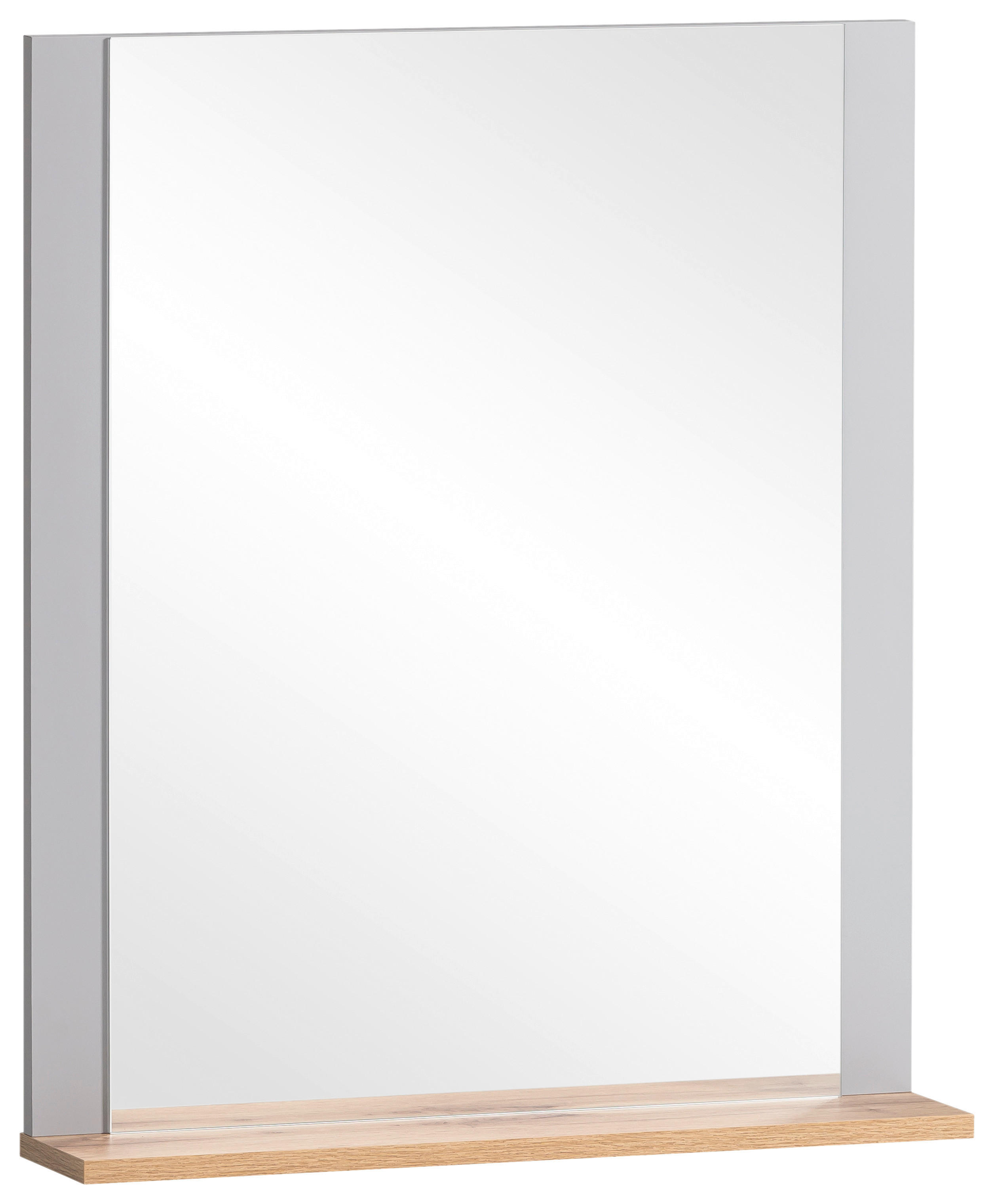Wandspiegel Jelda platin grau Eiche Landhaus Nachbildung B/H/T: ca. 59,6x71,1x12,3 cm Jelda - Eiche/platin (59,60/71,10/12,30cm) - Möbelpartner