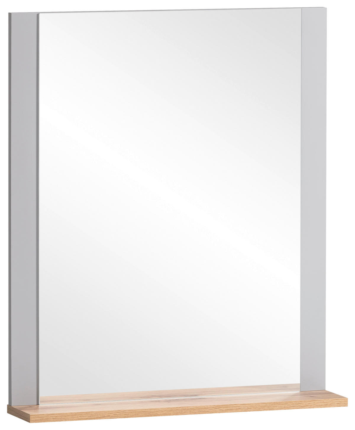 Wandspiegel Jelda platin grau Eiche Landhaus Nachbildung B/H/T: ca. 59,6x71,1x12,3 cm Jelda - Eiche/platin (59,60/71,10/12,30cm) - Möbelpartner
