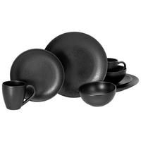 CreaTable Kombiservice Magic Black schwarz Steinzeug 8 tlg. Magic Black - schwarz - CreaTable