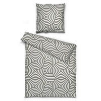 Microfaser Bettwäsche Fleece Bettwäsche-Fleece Streifen 135x200 - grau (135,00/200,00cm)