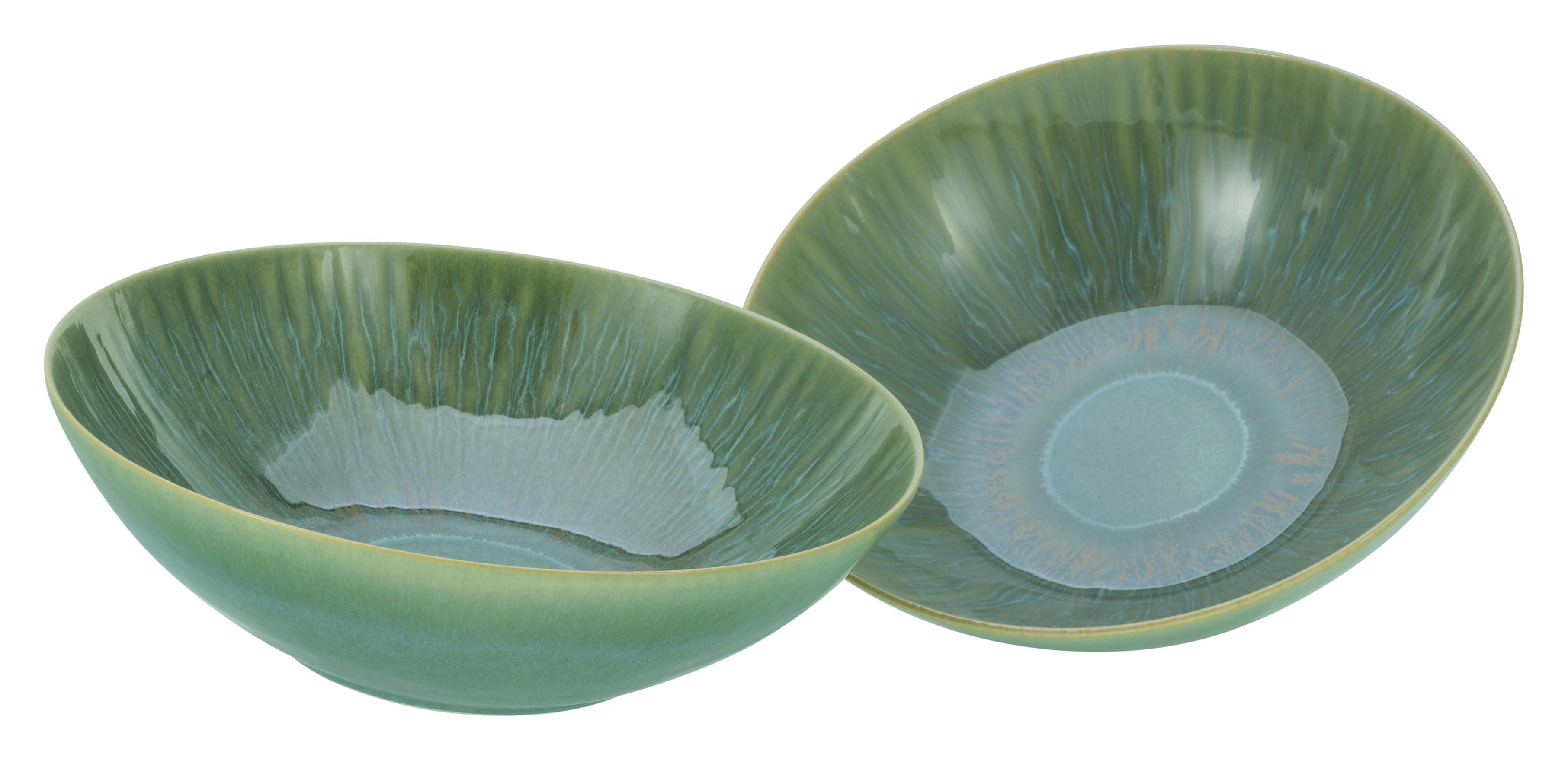 CreaTable Salatschüssel-Set Sea Breeze grün Steinzeug Sea Breeze - grün - CreaTable