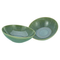 CreaTable Salatschüssel-Set Sea Breeze grün Steinzeug Sea Breeze - grün - CreaTable