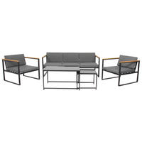 Acamp Loungeset Space anthrazit Stahl Space - anthrazit/teak - Acamp