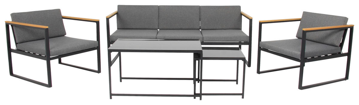 Acamp Loungeset Space anthrazit Stahl Space - anthrazit/teak - Acamp