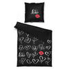 Microfaser Bettwäsche Wendebettwäsche-Microfaser_Love - weiß/schwarz (135,00/200,00cm) - beau rêve